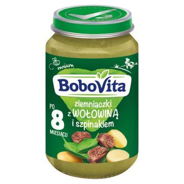 BoboVita, ziemniaczki z wolowina i szpinakiem,po 8 m-cu,190g