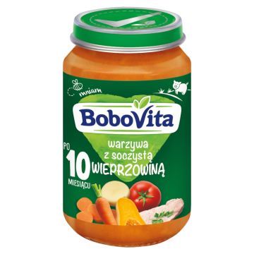 BoboVita, soczysta wieprzowina z warzywami, po 10 m-cu, 190g