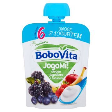 BoboVita, deser owoce jagodowe z jogurtem, 6 m+, 80 g