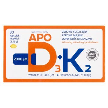 ApoD3+K2, kaps.miekkie, 30 szt
