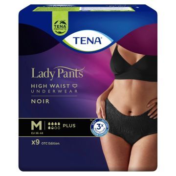 Majtki chłonne TENA Lady Pants Plus Noir OTC Edition, rozmiar M, 9 szt.
