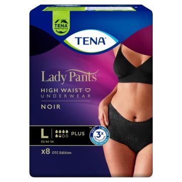 Majtki chłonne TENA Lady Pants Plus Noir OTC Edition, rozmiar L, 8 szt.