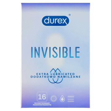 Durex Invisible, prezer, dodatkowo nawilzana, 16 szt