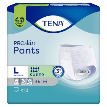 TENA Pants ProSkin Super, majtki chłonne, rozmiar L, 12 szt.