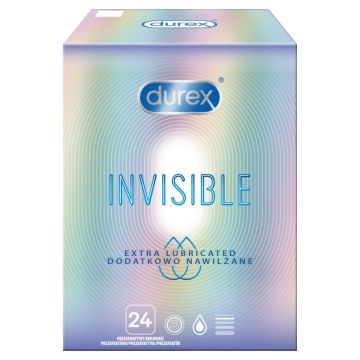 Durex Invisible, prezer, dodatkowo nawilzana, 24 szt
