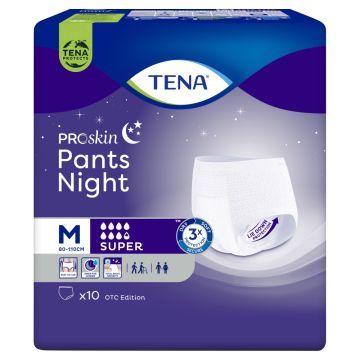 TENA  Pants ProSkin Super Night OTC Edition, majtki chłonne, rozmiar M, 10 szt.