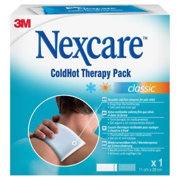 Nexcare ColdHot Therapy Pack Classic, zimno-ciepły okład żelowy wielokrotnego użytku, 11 cm x 26 cm, 1 szt.