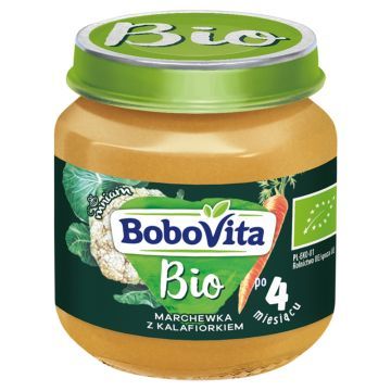 BoboVita Bio, marchewka z kalafiorkiem, 4 m+, 125 g