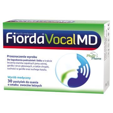Fiorda Vocal MD, pastylki do ssania o smaku owoców leśnych, 30 szt.