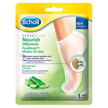Scholl, odżywcza maska PediMask™ z aloesem, 1 para