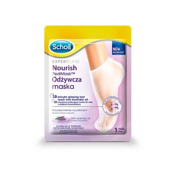 Scholl PediMask, odżywcza maska z olejkiem lawendowym, 1 para