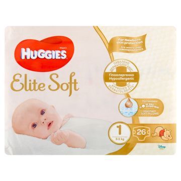 Huggies Elite Soft, pieluchy, 1, 26 szt