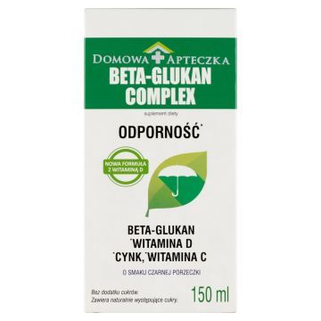 Beta-Glukan Complex, Odporność, cynk, wit.C i D, płyn, 150 ml