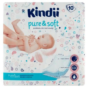 Kindii Pure&Soft, podkl.jednorazowe,60x60cm, 10 szt