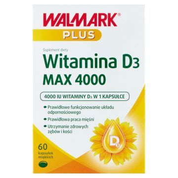 Walmark Plus Witamina D3 Max 4000, kapsułki miękkie, 60 szt.