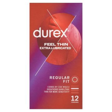 Durex Featherlite Elite, prezerwatywy ze środkiem nawilżającym, 12 szt.