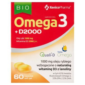BIO Omega 3 + D2000, kapsułki softgel, 60 szt.