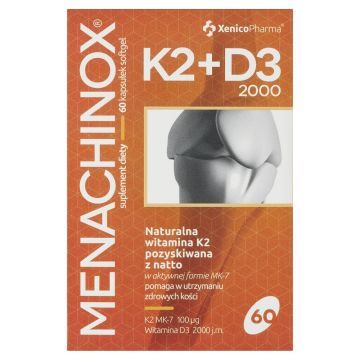 Menachinox K2 + D3 2000, kapsułki miękkie, 60 szt.