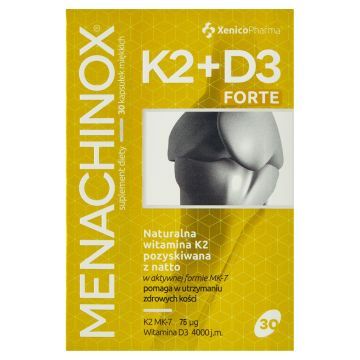 Menachinox K2 + D3 4000 Forte, kapsułki miękkie, 30 szt.