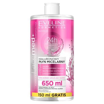 Eveline Facemed+, plyn, micel.,hipoalerg,hialur.,500ml+150ml