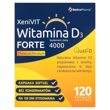 XeniVIT Witamina D3 Forte, kapsułki miękkie, 120 szt.