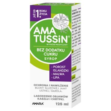 Amatussin, syrop łagodzący kaszel i chrypkę, 125 ml