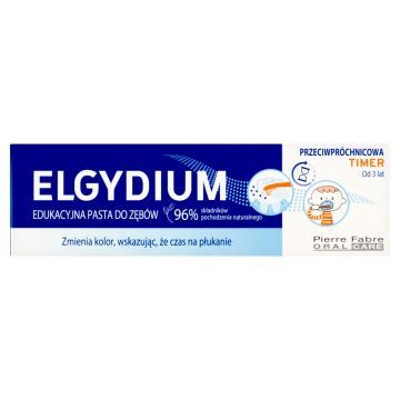 Elgydium Timer, edukacyjna pasta do zębów zmieniająca kolor, 50 ml
