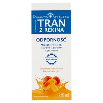 Domowa Apteczka Tran z rekina, emulsja, smak mango-brzoskwinia, 250 ml