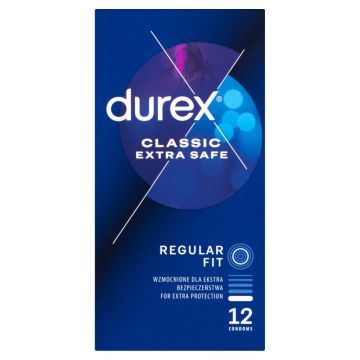 Durex Extra Safe, prezerwatywy powlekane środkiem nawilżającym, 12 szt.