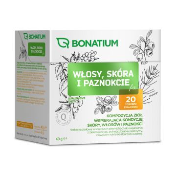 Bonatium Włosy, skóra i paznokcie fix, herbata ziołowa, 20szt