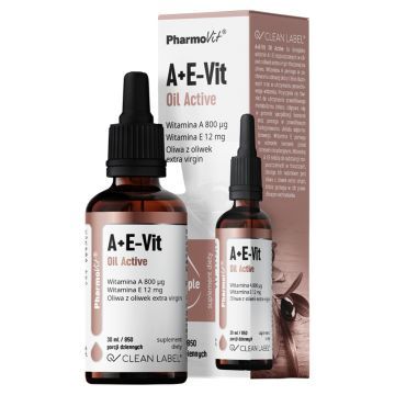 A+E-Vit Oil Active Clean label Pharmovit, krople, 30 ml