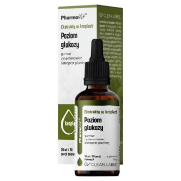 Ekstrakty w krop.Poziom glukozy Clean label Pharmovit,30ml