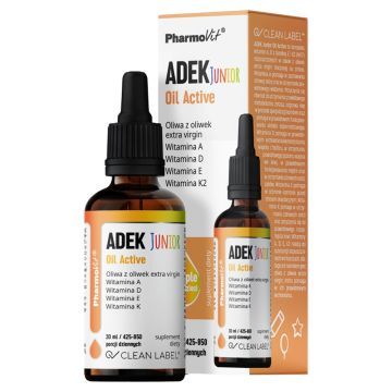 ADEK Junior Oil Active Clean label Pharmovit, krople, 30ml