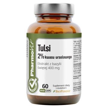 Tulsi 2% kwasu ursolowego Clean label Pharmovit,kaps.,60 szt