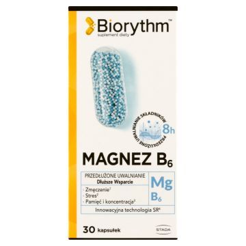 Biorythm Magnez B6, kaps.o przedl.uwaln.,30 szt