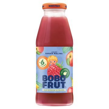 Bobo Frut, nektar, jablko,banan,malina, po 6m-cu, 300 ml