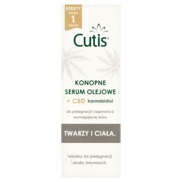 Cutis Konopne serum olejowe + CBD kannabidiol do  wymagającej skóry twarzy i ciała