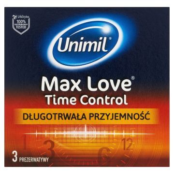Unimil Max Love Time Control, prezerwatywy, 3 szt.