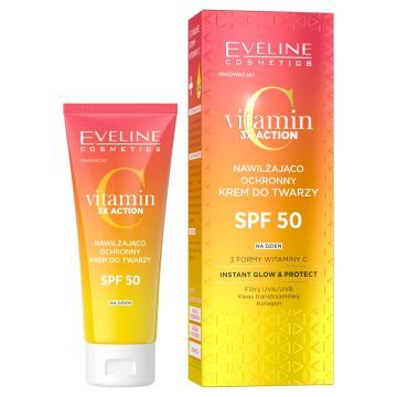 Eveline Vit.C 3xAction, krem, nawilz-ochr,d/tw.,SPF 50,30ml