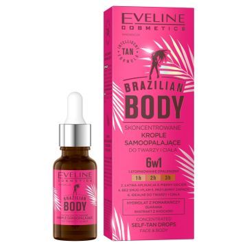 Eveline Brazilian Body, krople, skonc.,samoopalajace,18 ml