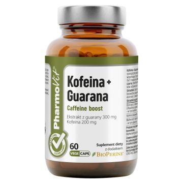 Kofeina + Guarana Caffeine Boost Clean Label, kaps., 60 szt