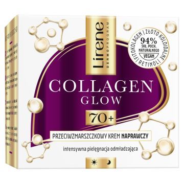 Lirene Dermopr.Collag.Glow 70+,krem,p/zmar,napraw.,50ml