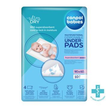 Canpol babies wielofunkcyjne podkłady higieniczne 90x60cm z paskiem samoprzylepnym (PRODUKT MEDYCZNY)