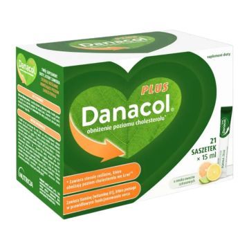 Danacol Plus, żel doustny, 15 ml, 21 sasz.