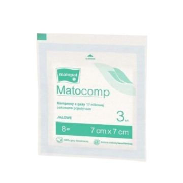 Kompr.gaz.jal.Matocomp,17nit, 7x7cm, 8w, 3 szt
