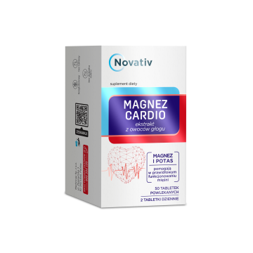 Novativ Magnez Cardio, tabletki powlekane, 50 sztuk