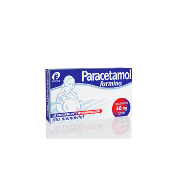 Paracetamol Farmina, 50 mg, czopki dla niemowląt, 10 szt.