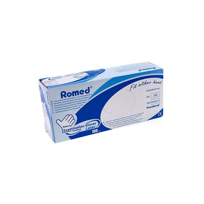Rękawice diagnostyczne, Romed winylowe niejałowe pudrowane, rozmiar M, 100 szt. main product photo