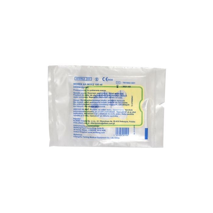 Worek na mocz, jalowy,dziewczynki,(Changshu),100 ml, 1 szt main product photo
