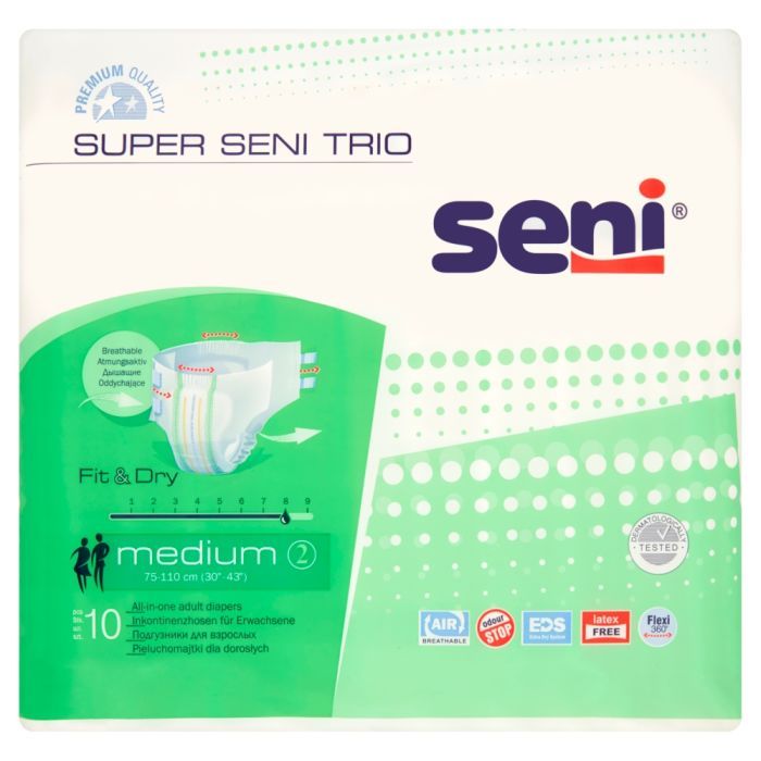 Seni Super Trio, pieluchomajtki dla dorosłych, rozmiar M, 10 szt. main product photo
